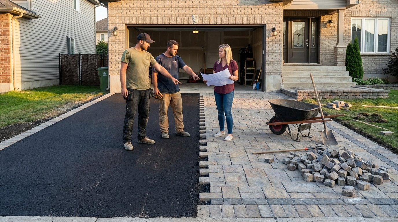 Choisir entre enrobé et pavés pour votre garage