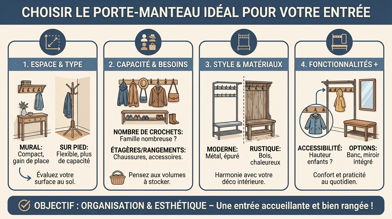 Choisir le porte manteau idéal pour votre entrée 1 Comment choisir le bon porte manteau ?