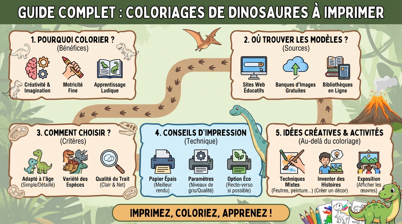 Nos coloriages de dinosaures à imprimer