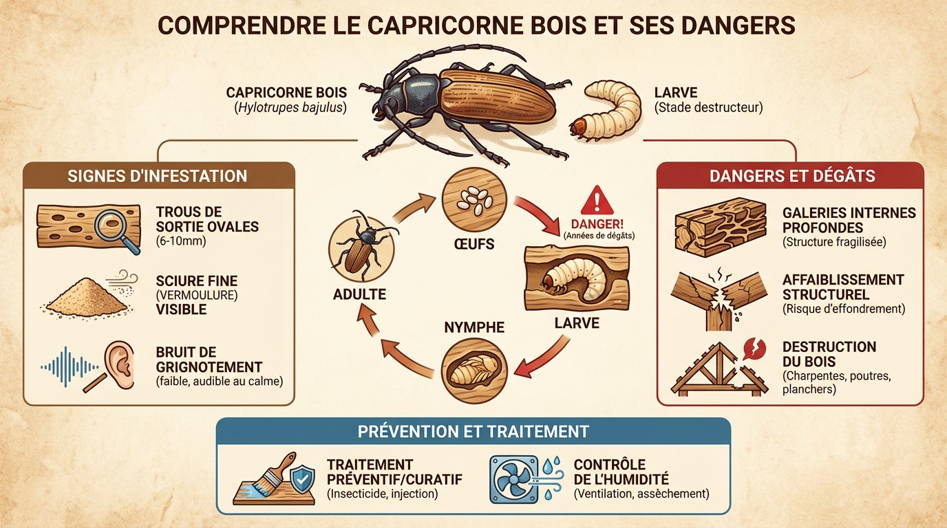 Comprendre le capricorne bois et ses dangers 1 Solutions pour se débarrasser du capricorne