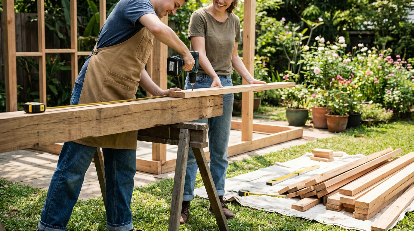 Construire une pergola en bois fait maison facilement