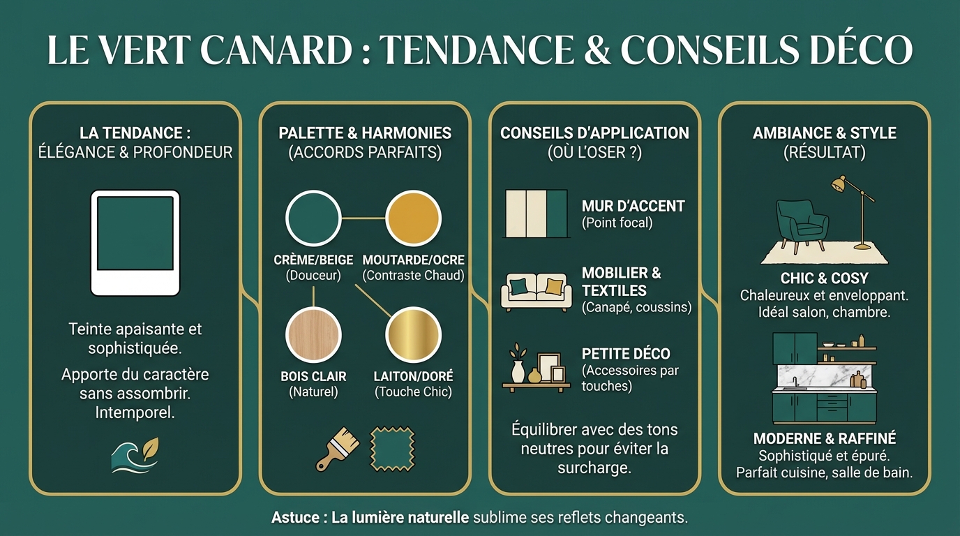 Comment intégrer le vert canard dans votre déco ?