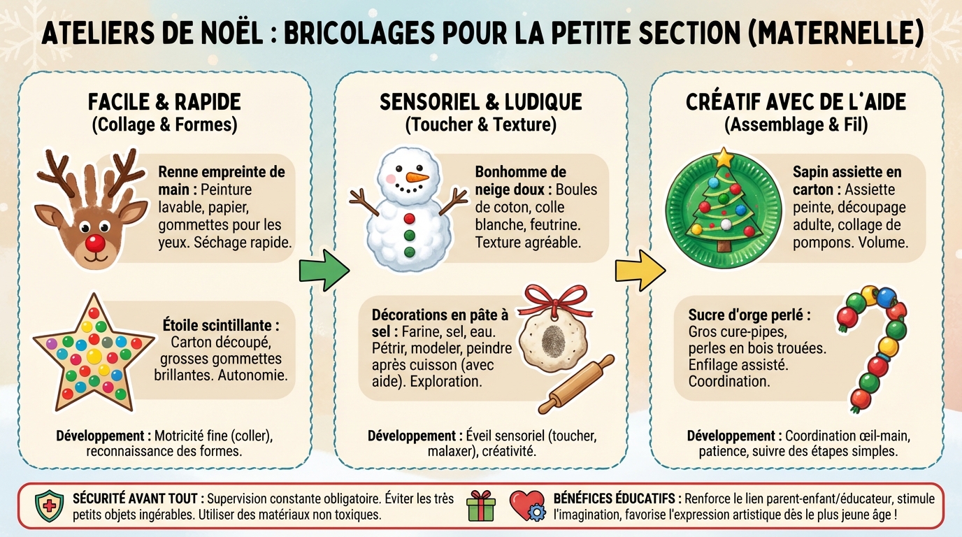 Des bricolages de noël pour les maternelles en petite section 1 Matériel nécessaire pour les activités