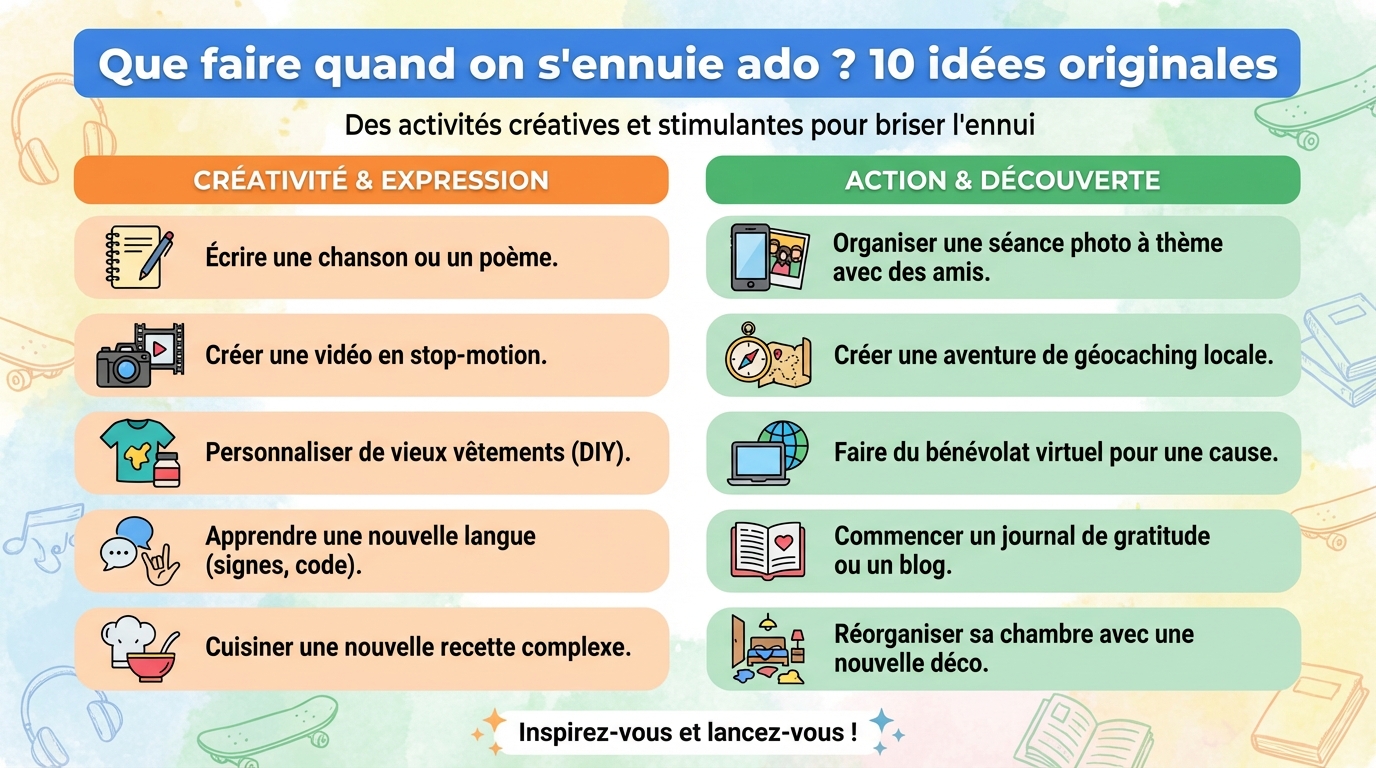 Que faire quand on s'ennuie ado ? 10 idées originales 1 Pourquoi l'ennui est important ?