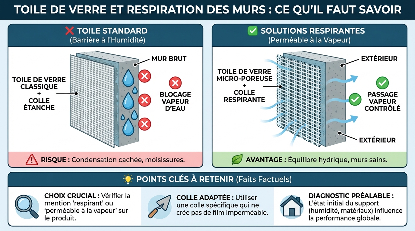 Toile de verre et respiration des murs : ce qu'il faut savoir 1 Avantages et inconvénients de la toile de verre