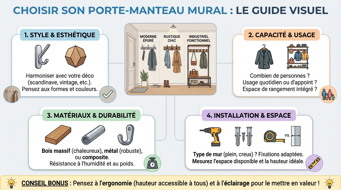 Choisir le meilleur porte-manteau mural pour votre intérieur 1 Comment choisir le bon porte-manteau mural ?