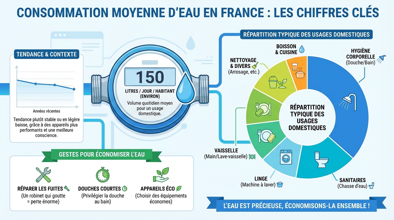 Statistiques sur la consommation d’eau en France