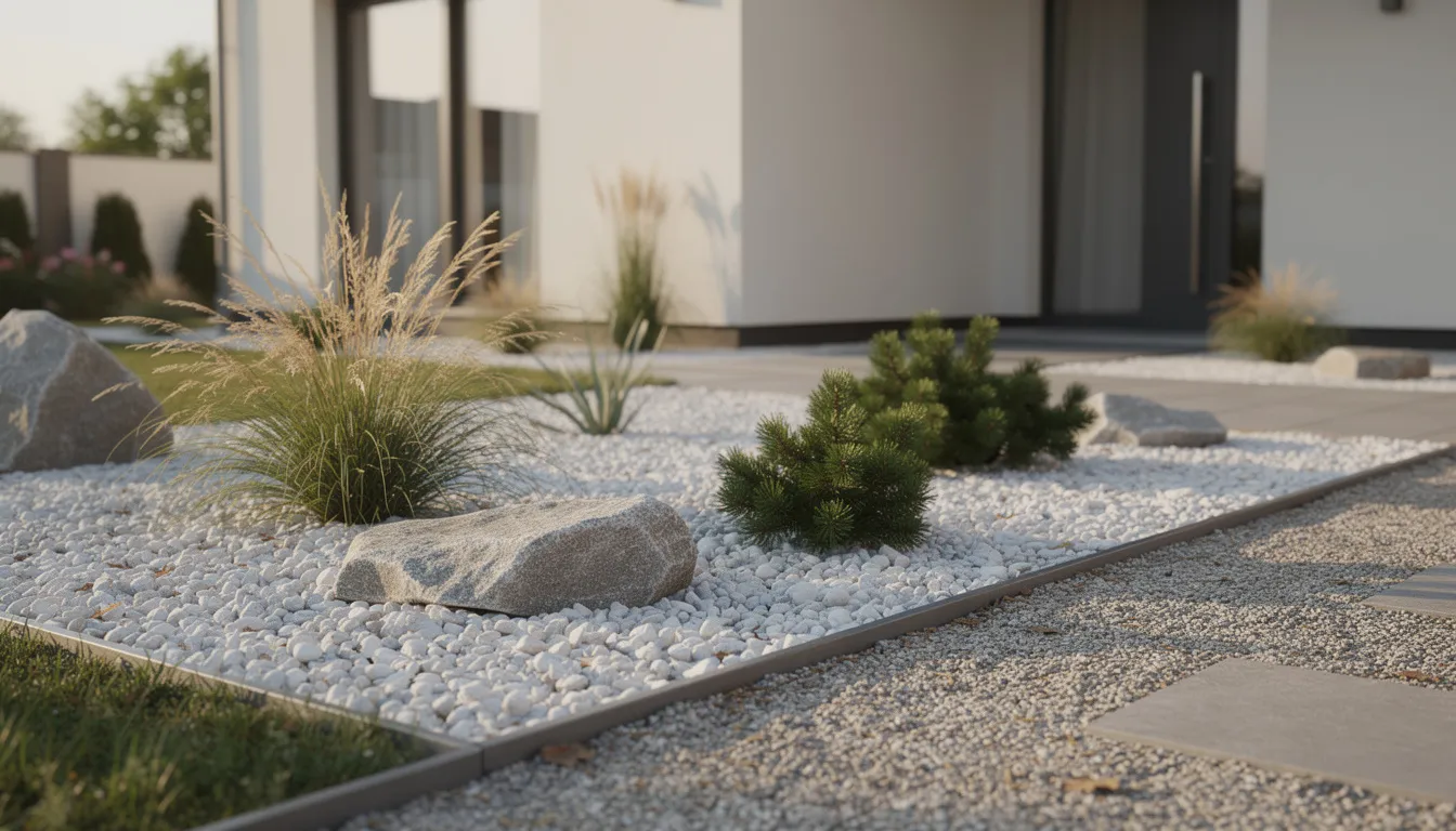Créer un parterre avec cailloux sans entretien moderne