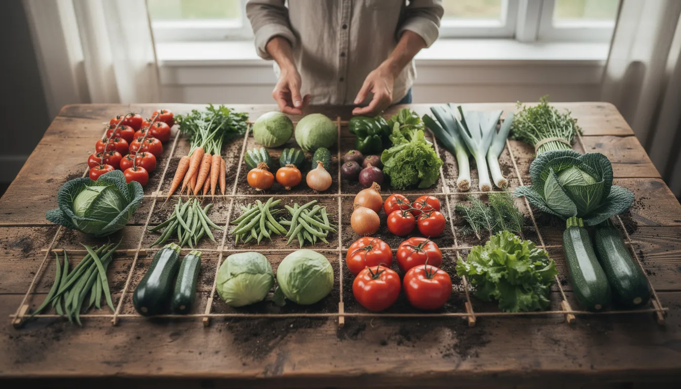 Le tableau des associations de légumes au potager en PDF