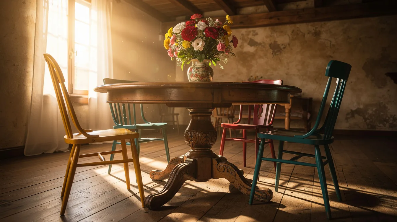 Table ronde ancienne relookée : 7 idées pour un style unique